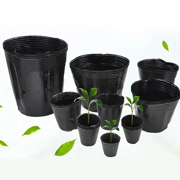 100pcs Nursery Pot Spring Seed Germination Flowerpot Thickened Black Plastic Seedling Pot Nutritional Bowl Gardening Accessory