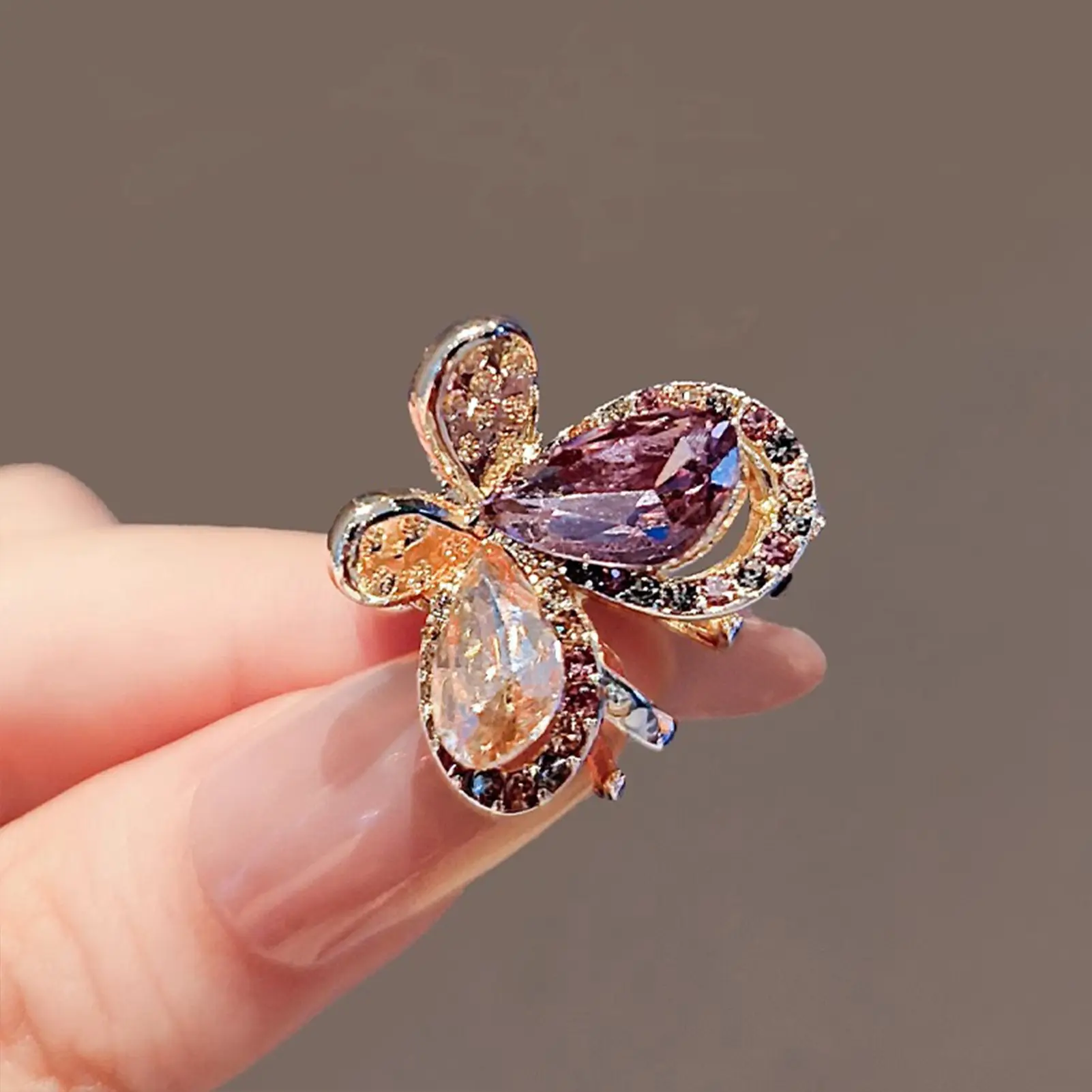 Elegant Glitter Women's Hair Claws Light Luxury Rhinestone Flower Butterfly Hair Clip Half Zip Hairpin Jewelry Hair Accessories