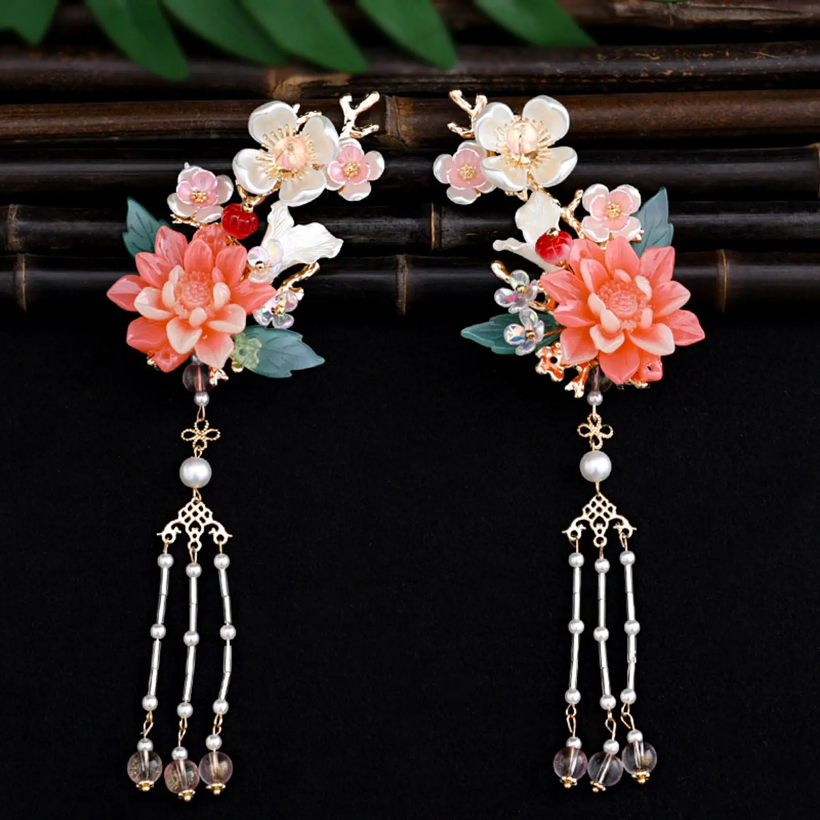 Vintage Chinese Style Hair Clip Handmade Tassel Flower Hair Clip For Women Girls Elegant Hanfu Metal Jewelry Hair Accessories