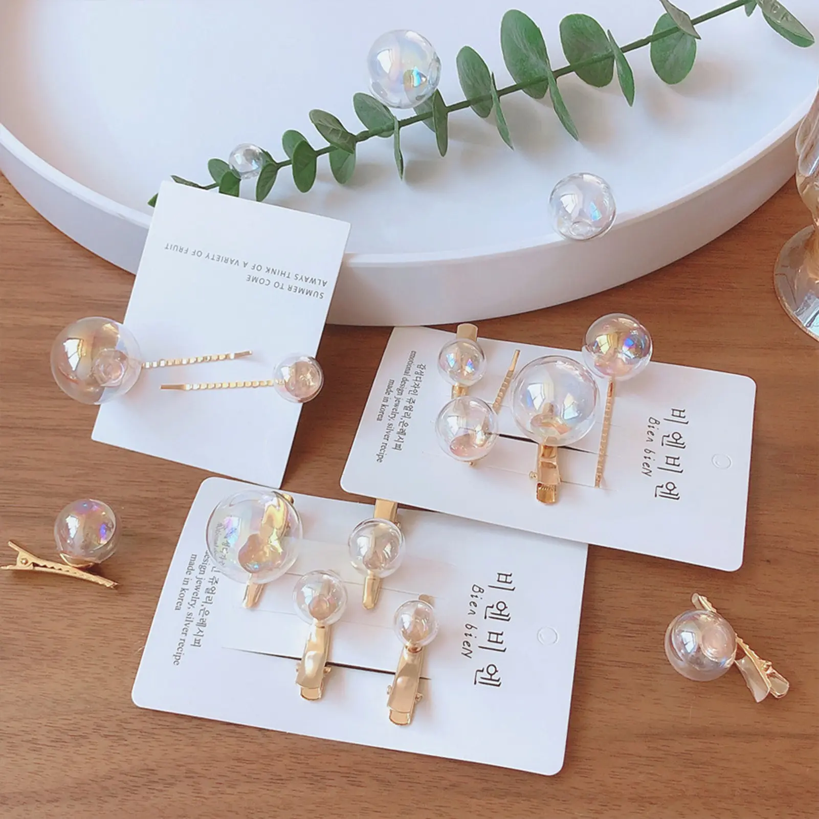 6pcs Creative Bubble Hair Clip Color Transparent Barrettes For Girls Cute Multi Size Bubble Duckbill Clip New Hair Accessories