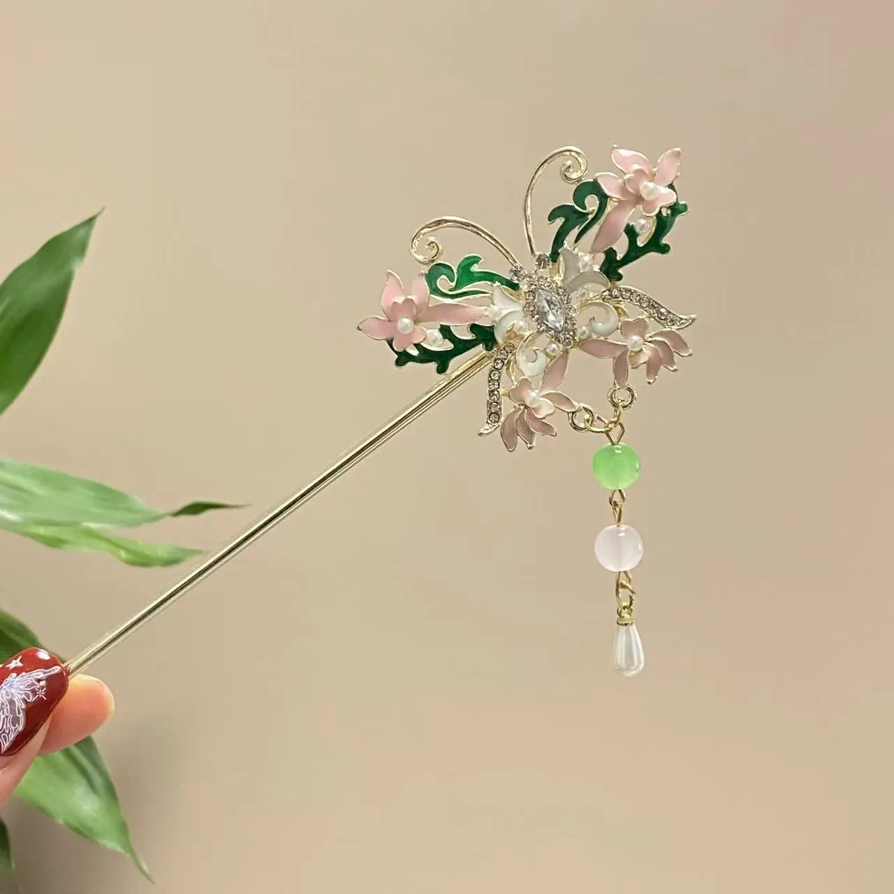 Ancient Style Girls Hairpin Elegant Metal Jewelry Hair Stick Vintage Flower Butterfly Tassel Hair Pins Hanfu Hair Accessories