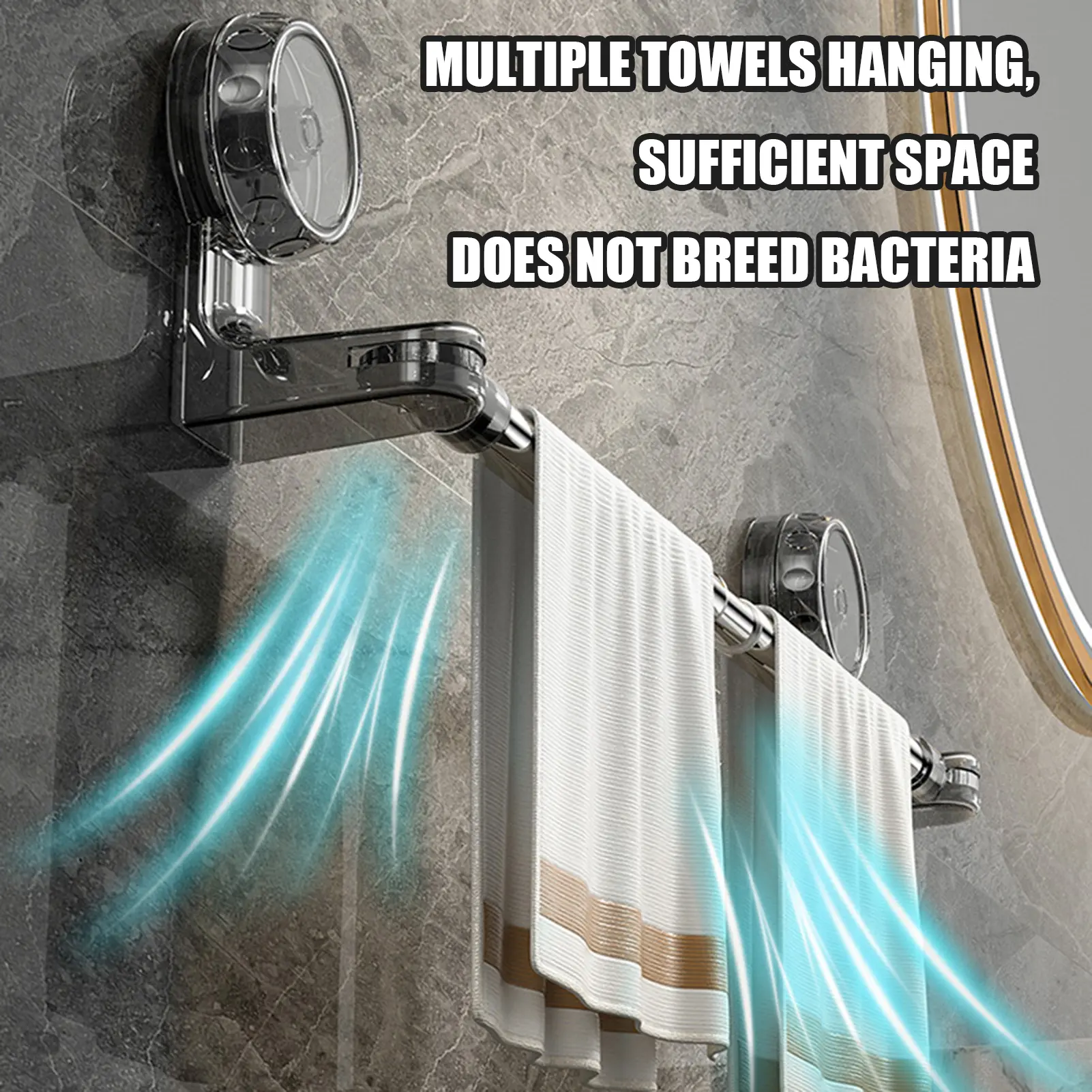 L35/59/75cm Bathroom Storage Rack Scalable Suction Cup Storage Rod For Towels Bath Towels Clothes Non Perforated Organizer Pole