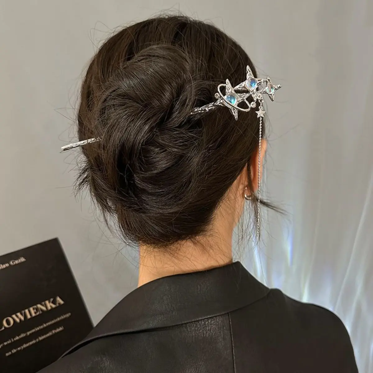 Light Luxury Glitter Hairpin For Women Geometric Irregular Moonstone Hair Stick Elegant Star Flower Jewelry Hair Accessories