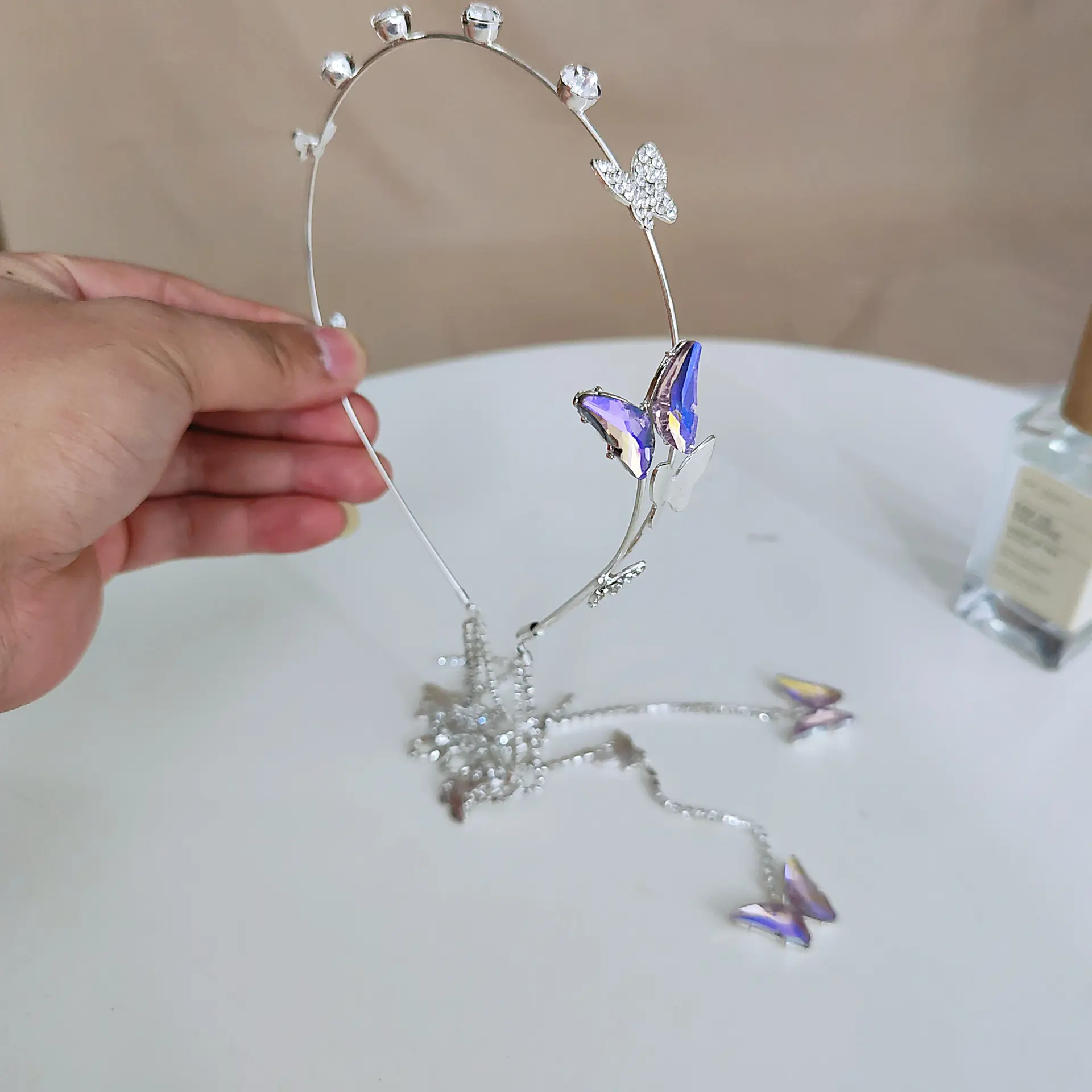 Glitter Girls Hair Hoop Korean Style Shining Rhinestone Headband Butterfly Tassel Hairpin Exquisite Jewelry Hair Accessories
