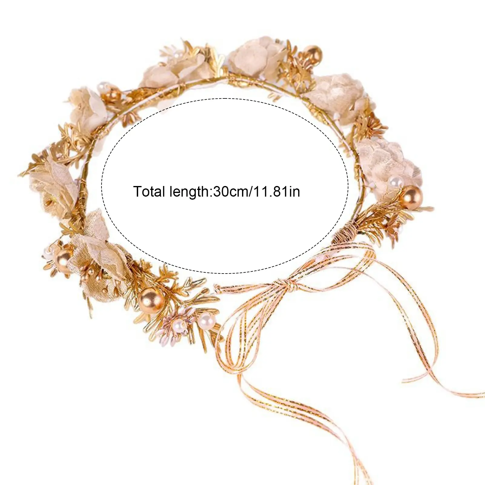 Golden Flower Crown For Women Handmade Metal Flower Headband Exquisite Elegant Wedding Hair Crown Jewelry Hair Accessories