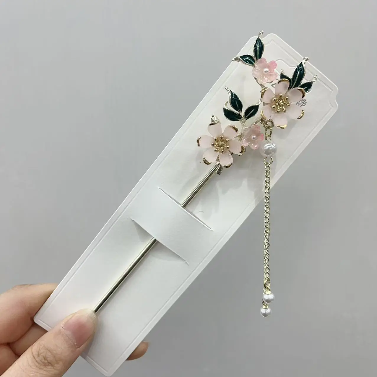 Fairy Flower Tassel Hairpin For Women Handmade Oil Dripping Floral Hair Stick Jewelry Metal Hair Accessories Girls Hair Pin 1pc