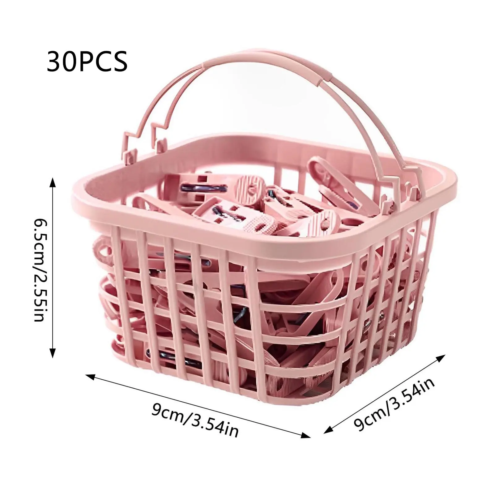 30pcs Windproof Clothespins 5.2cm Plastic Clip For Towel Clothes Underwear Bed Sheets Practical Laundry Drying Clip With Basket