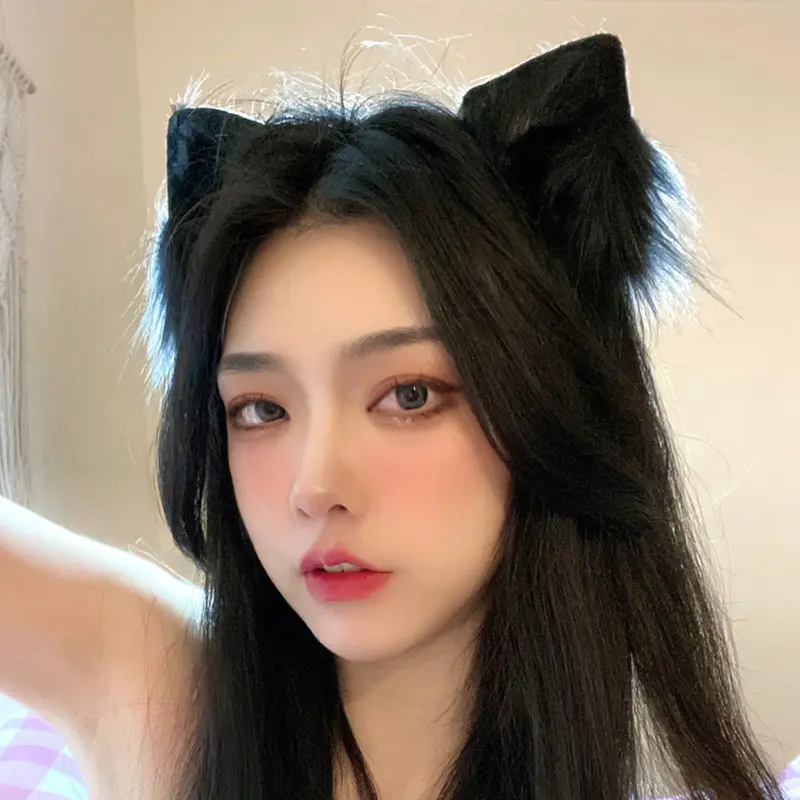 Cartoon Plush Headband For Women Cute Cat Ear Headband Cosplay Role-playing Shooting Props Girls Photography Hair Accessories