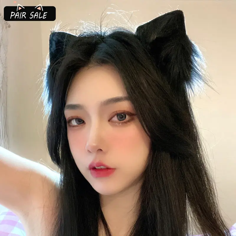 Cartoon Plush Headband For Women Cute Cat Ear Headband Cosplay Role-playing Shooting Props Girls Photography Hair Accessories