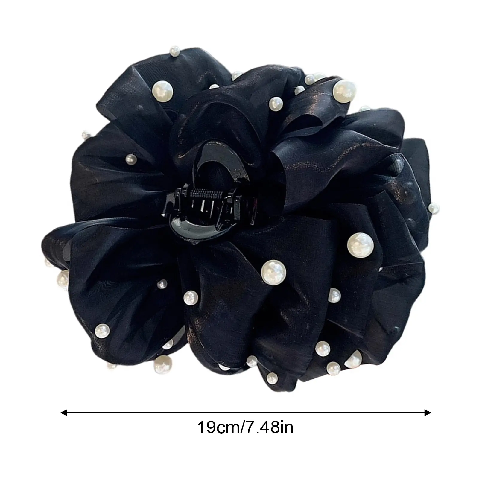 New Hair Claw For Women Large Pearl Pearl Bow Gauze Shark Gripper Claw Elegant Exquisite Updo Hair Clip Girls Hair Accessories
