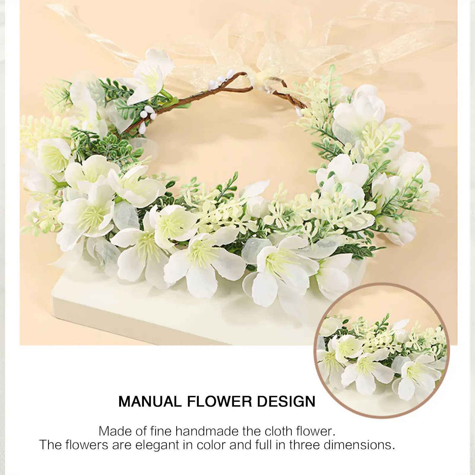 Sweety Flower Wreath Hair Accessory For Girls Fairy Artificial Simulated Floral Crown Women's Spring Summer Photography Props