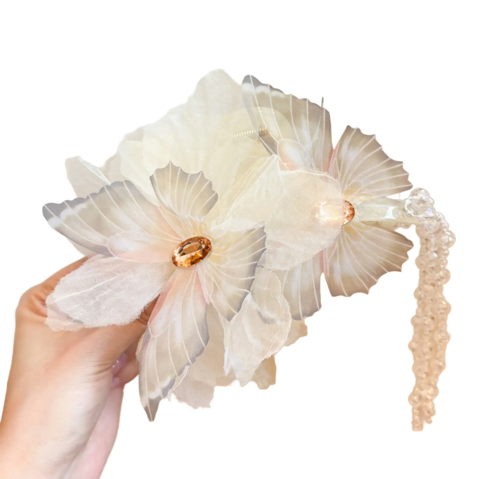 Elegant Bow Hair Claw For Women Simulated Butterfly Tassel Shark Gripper Korean Style Girls Hair Accessories Trendy Hair Clips