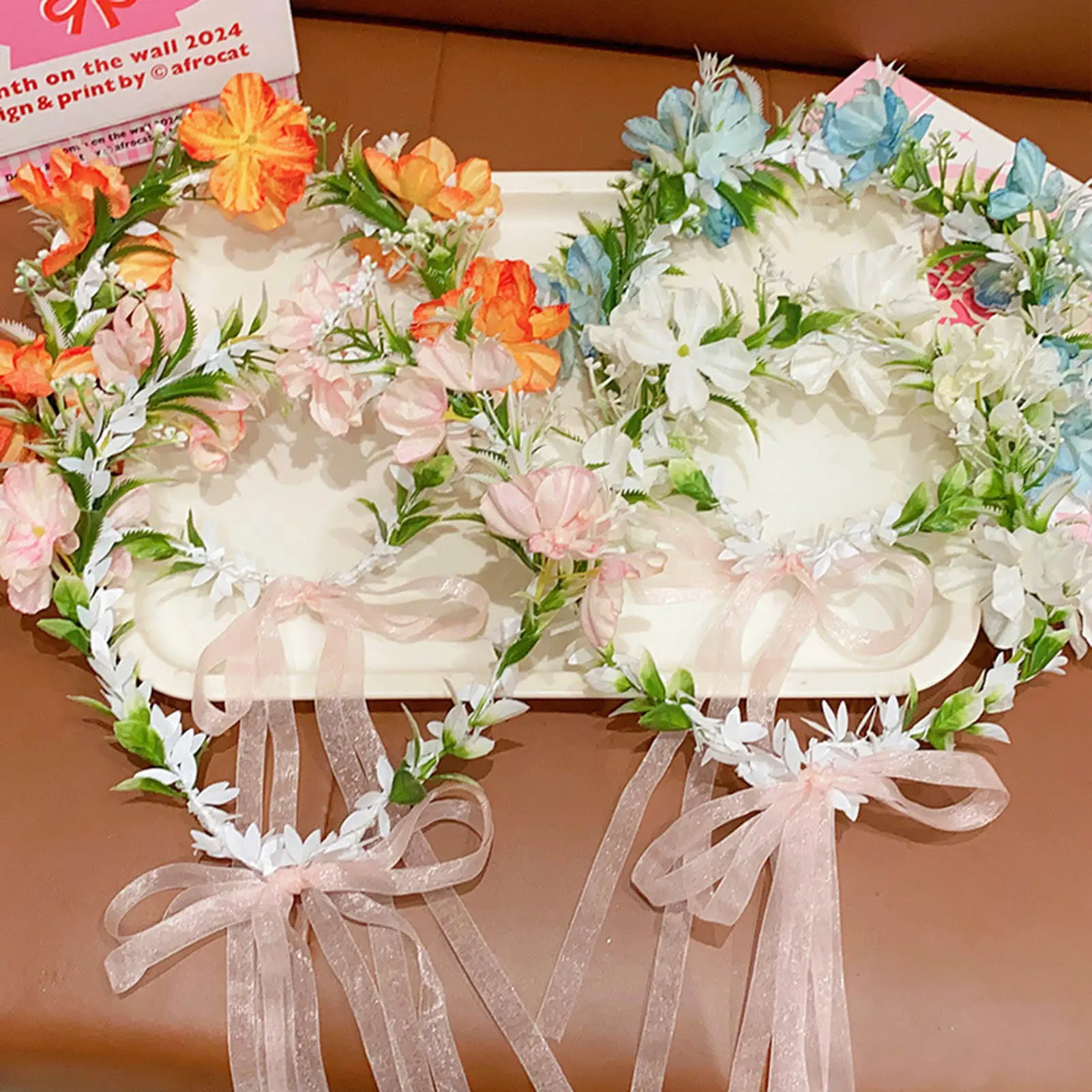 Forest Girls Flower Crown Hand Woven Silk Flower Hair Loop For Women Vintage Elegant Wedding Hair Accessories Photography Props