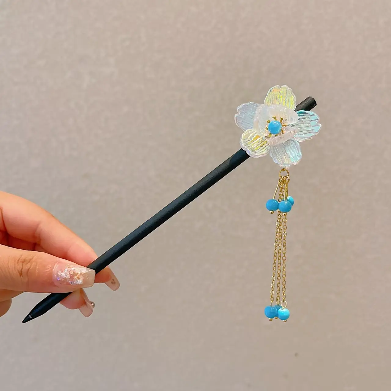 Light Luxury Ancient Style Hairpin Vintage Elegant Chinese Hair Stick For Women Handmade Exquisite Flower Tassel Hairpins