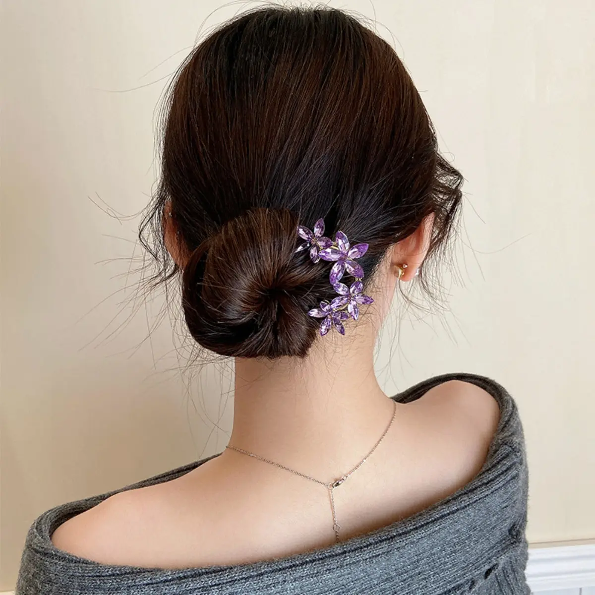 Luxury Flower Tassel Hairpin For Women Elegant Glitter Jewelry Hair Stick Hanfu Wedding Metal Hair Accessories Girls Hair Sticks