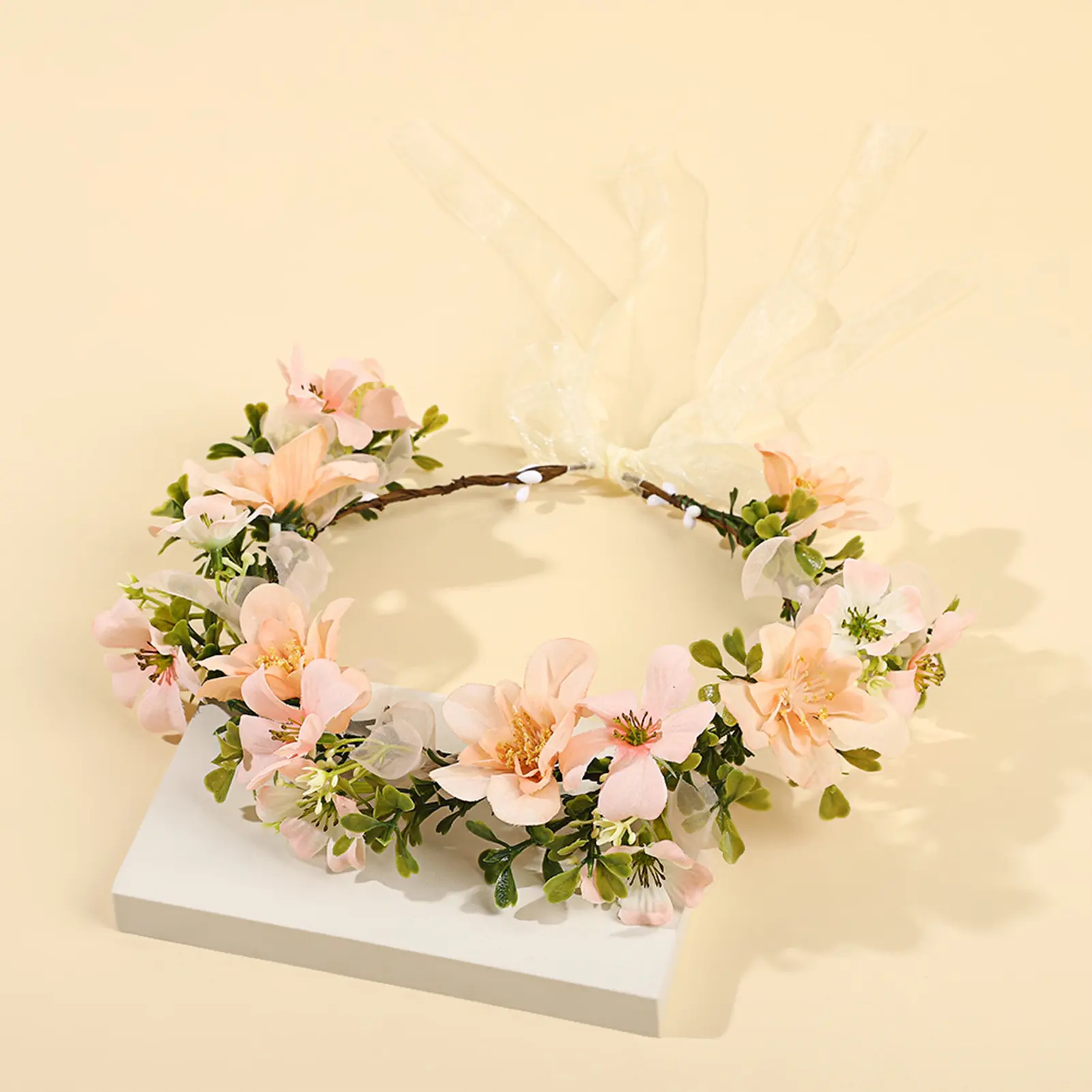 Handmade Flower Crown For Women Artificial Simulated Floral Wreath Forest Style Flower Wreath Sweety Fairy Hair Accessories