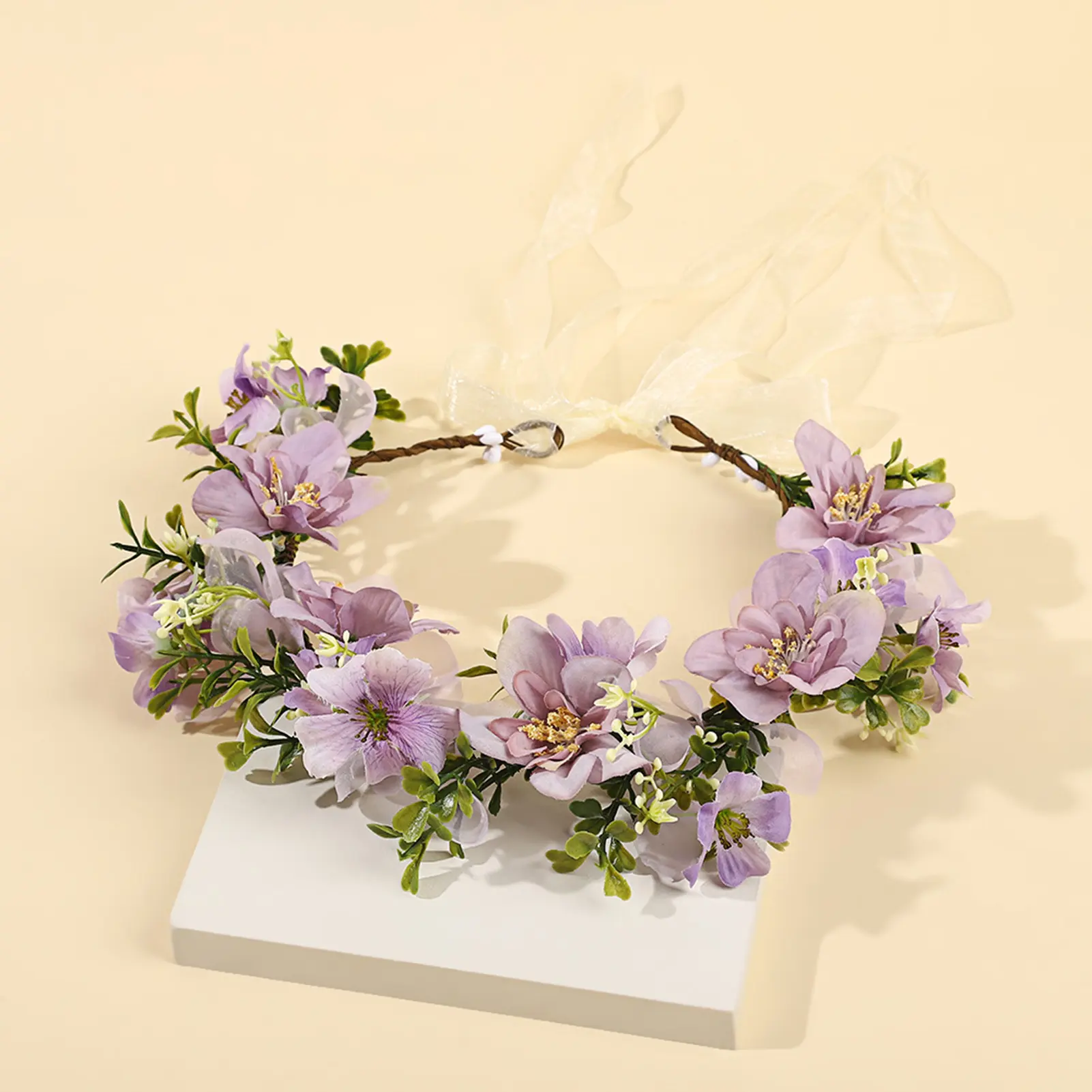 Handmade Flower Crown For Women Artificial Simulated Floral Wreath Forest Style Flower Wreath Sweety Fairy Hair Accessories