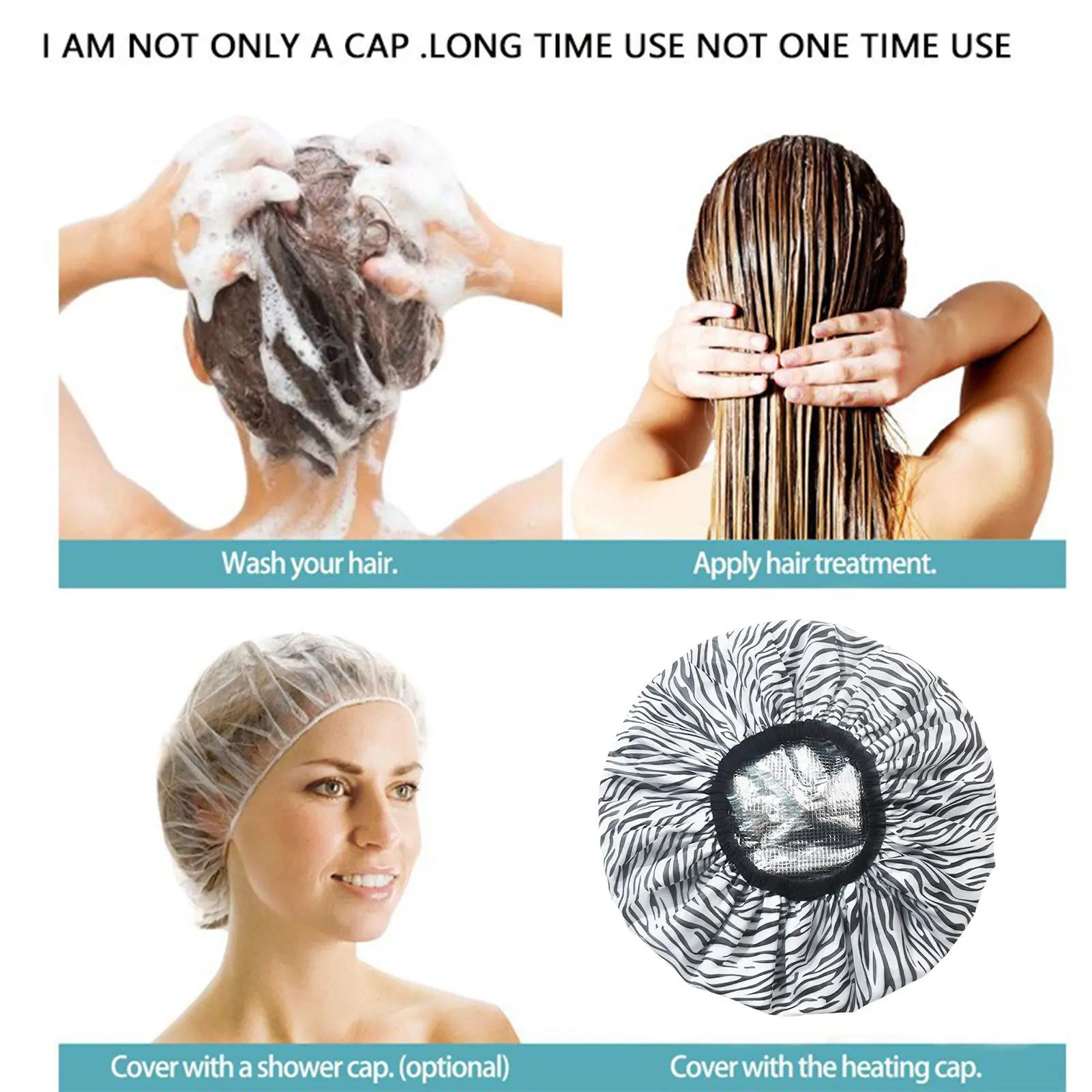 Aluminum Foil Hair Heat Cap For Men And Women Plug In Free Self Heating Film Cap Hair Dye Oil Curly Hair Styling Hair Cap