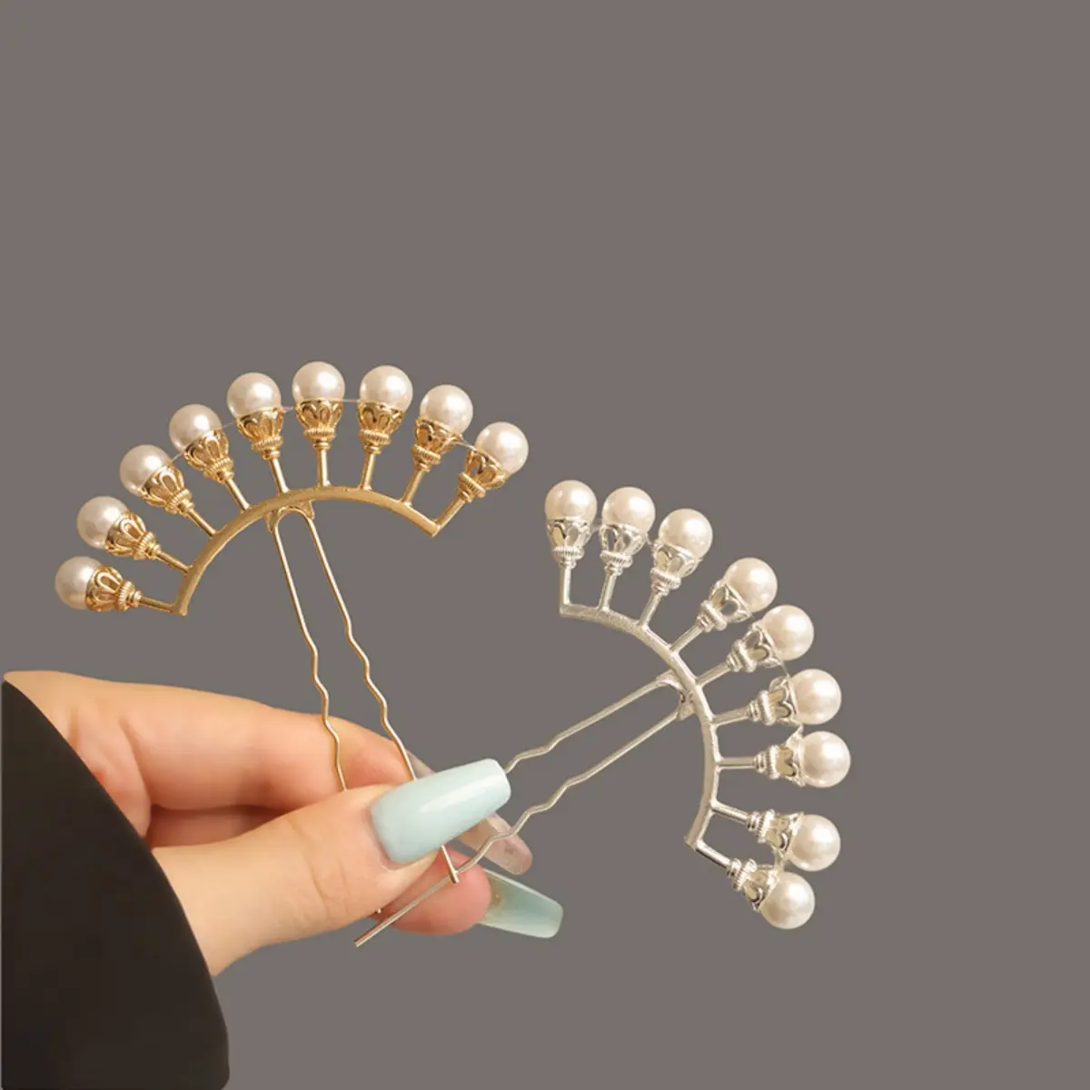 U Shaped Hairpin For Women Light Luxury Full Pearl Hair Stick Wedding Daily Updo Maruko Head Hair Accessories Girls Hair Pins