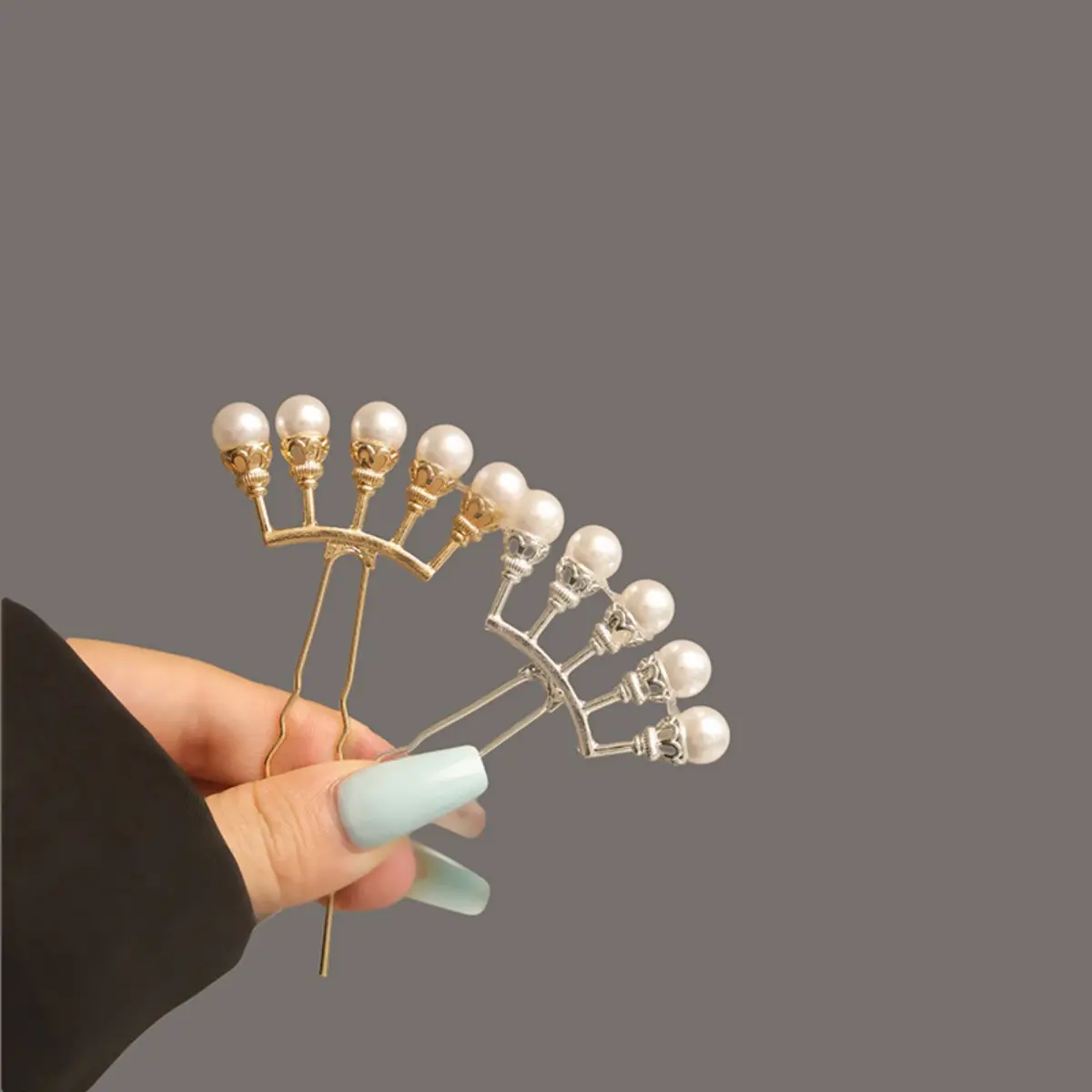 U Shaped Hairpin For Women Light Luxury Full Pearl Hair Stick Wedding Daily Updo Maruko Head Hair Accessories Girls Hair Pins