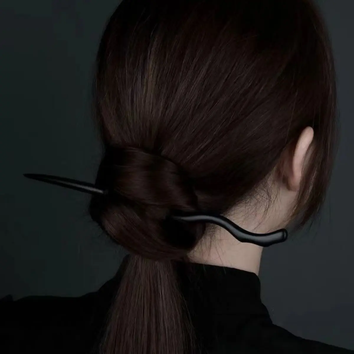 Simple Wooden Hairpin For Women Elegant Black Sandalwood Hair Stick Girls Daily Life Hair Accessories Hanfu Updo Hair Pin 1pc
