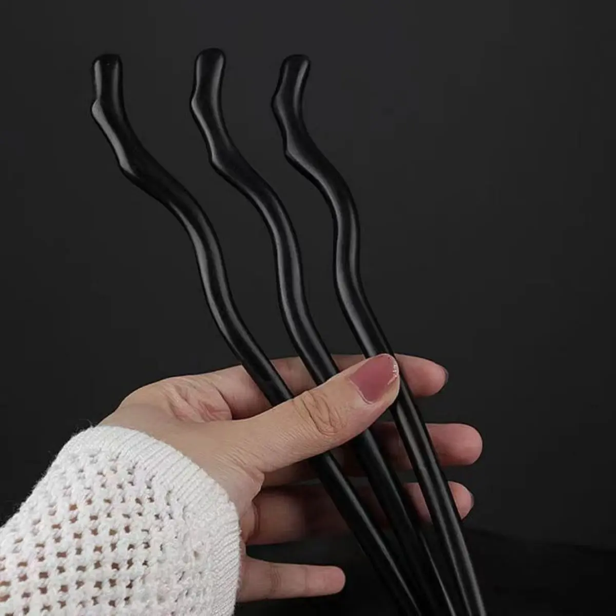 Simple Wooden Hairpin For Women Elegant Black Sandalwood Hair Stick Girls Daily Life Hair Accessories Hanfu Updo Hair Pin 1pc