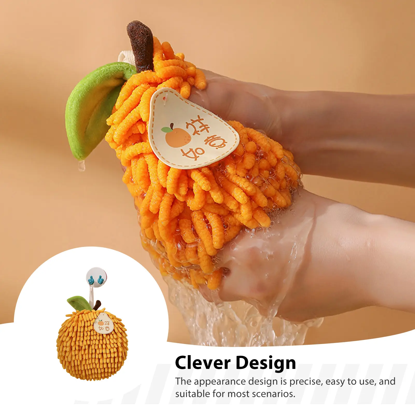 Cartoon Fruit Hand Towel Kitchen Quick Drying Cloth Hanging Thickened Hand Towel For Kitchen Bathroom Creative Handkerchief