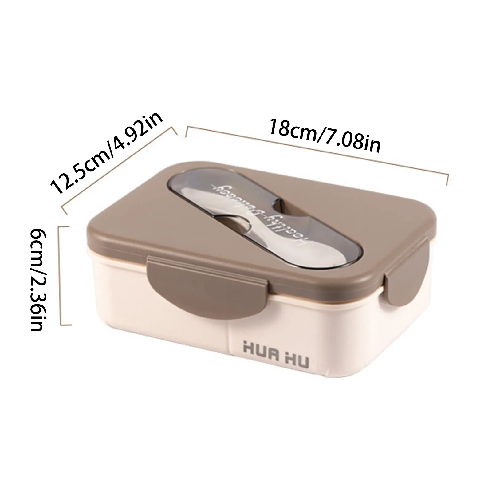 Student Lunch Box With Fork Plastic Snap On Lunch Box For School Company Picnic Use Microwave Heatable Bento Box Kitchenwares