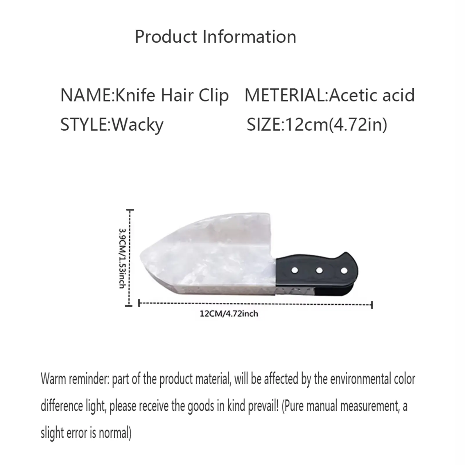 Creative Halloween Hair Claw For Women Simulated Knife Shaped Shark Hair Gripper Punk Style Hair Clip Party Hair Accessories