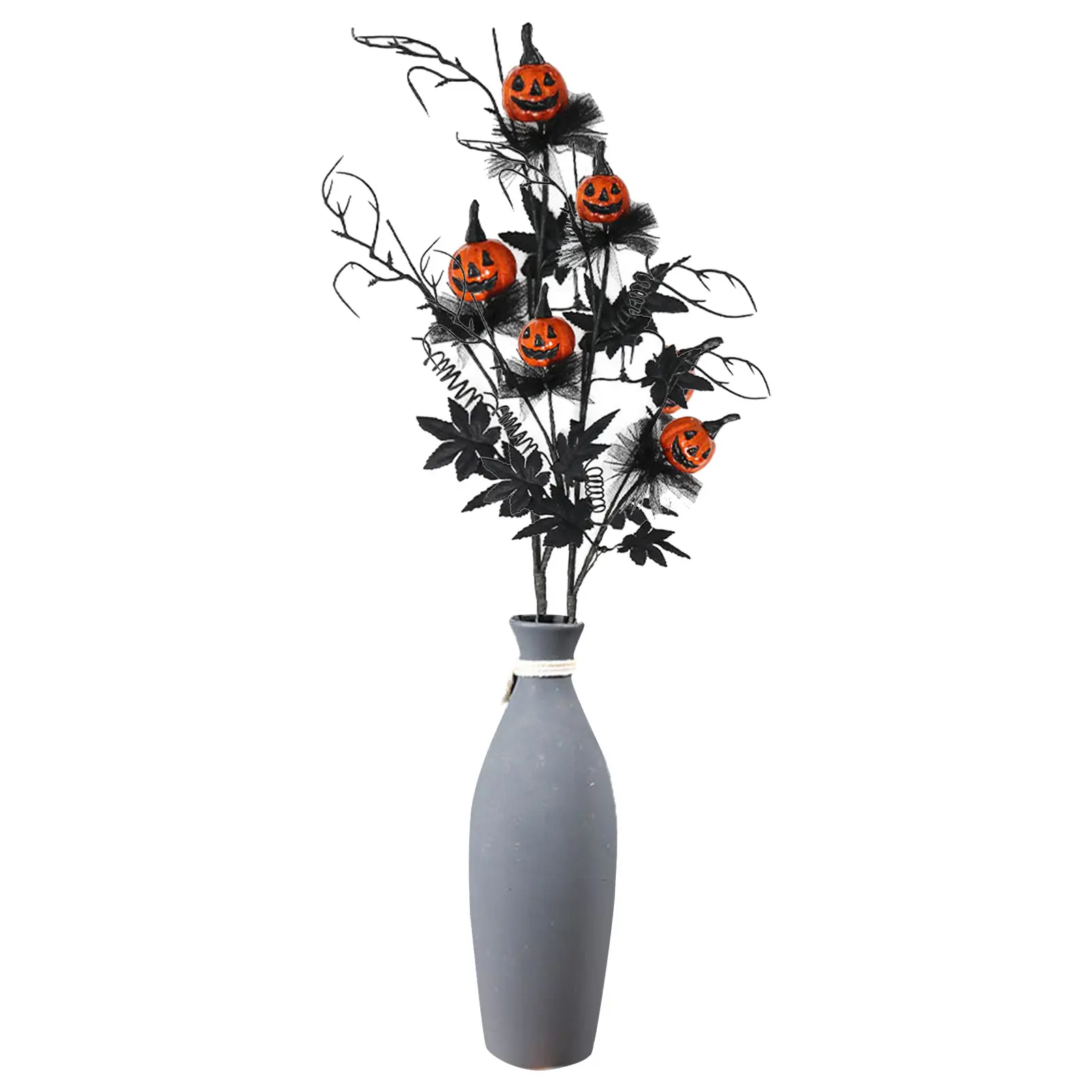 2025 Halloween Decoration Flower Black Terrifying Pumpkin Head Bouquet For Teapoy Dining Table Fireplace Home Party Decor Props