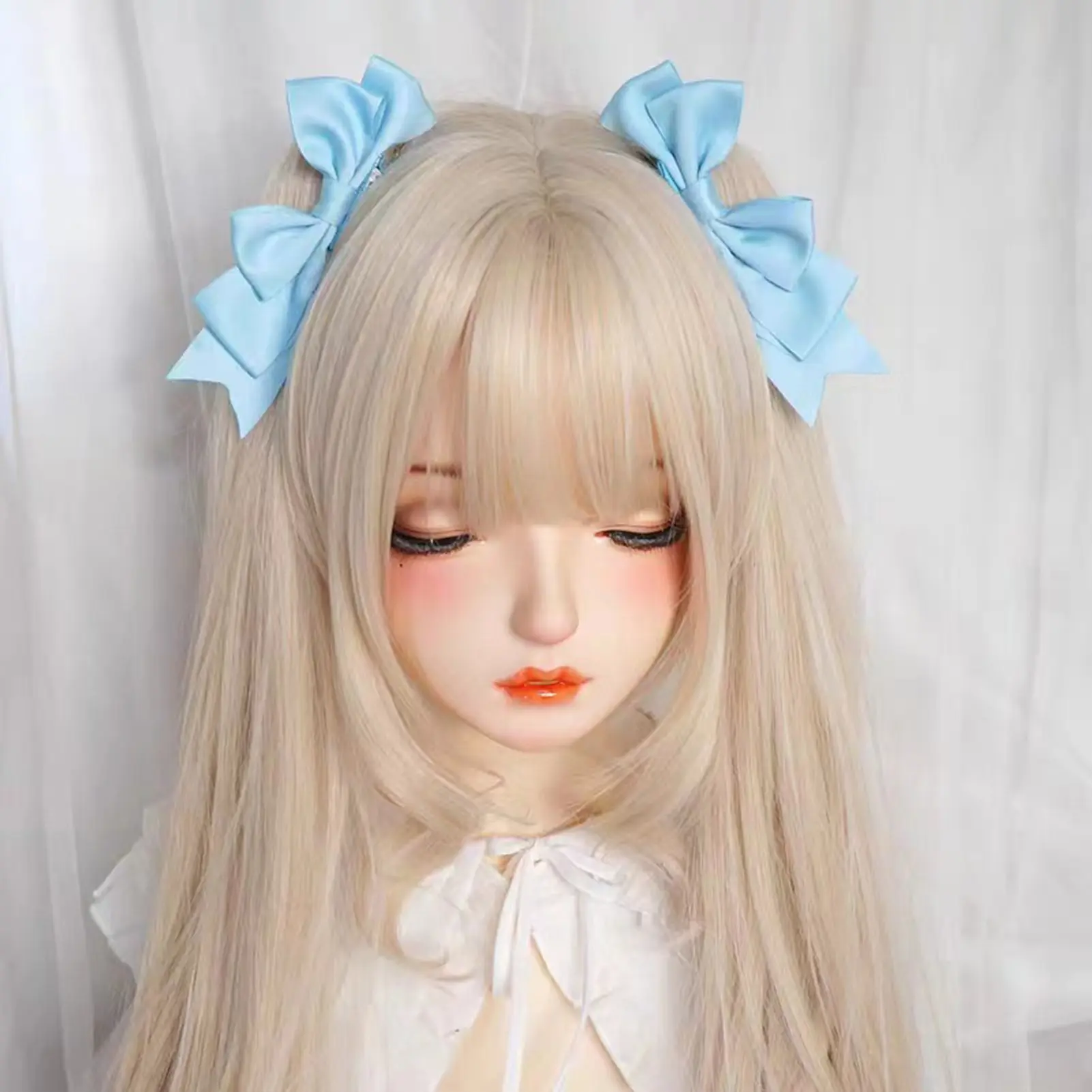 2pcs Bow Hair Clip Set Sweety Fabric Bowknot Hair Clips Lolita JK Uniform Hair Accessories Girls Fashion Hairpin Duckbill Clips