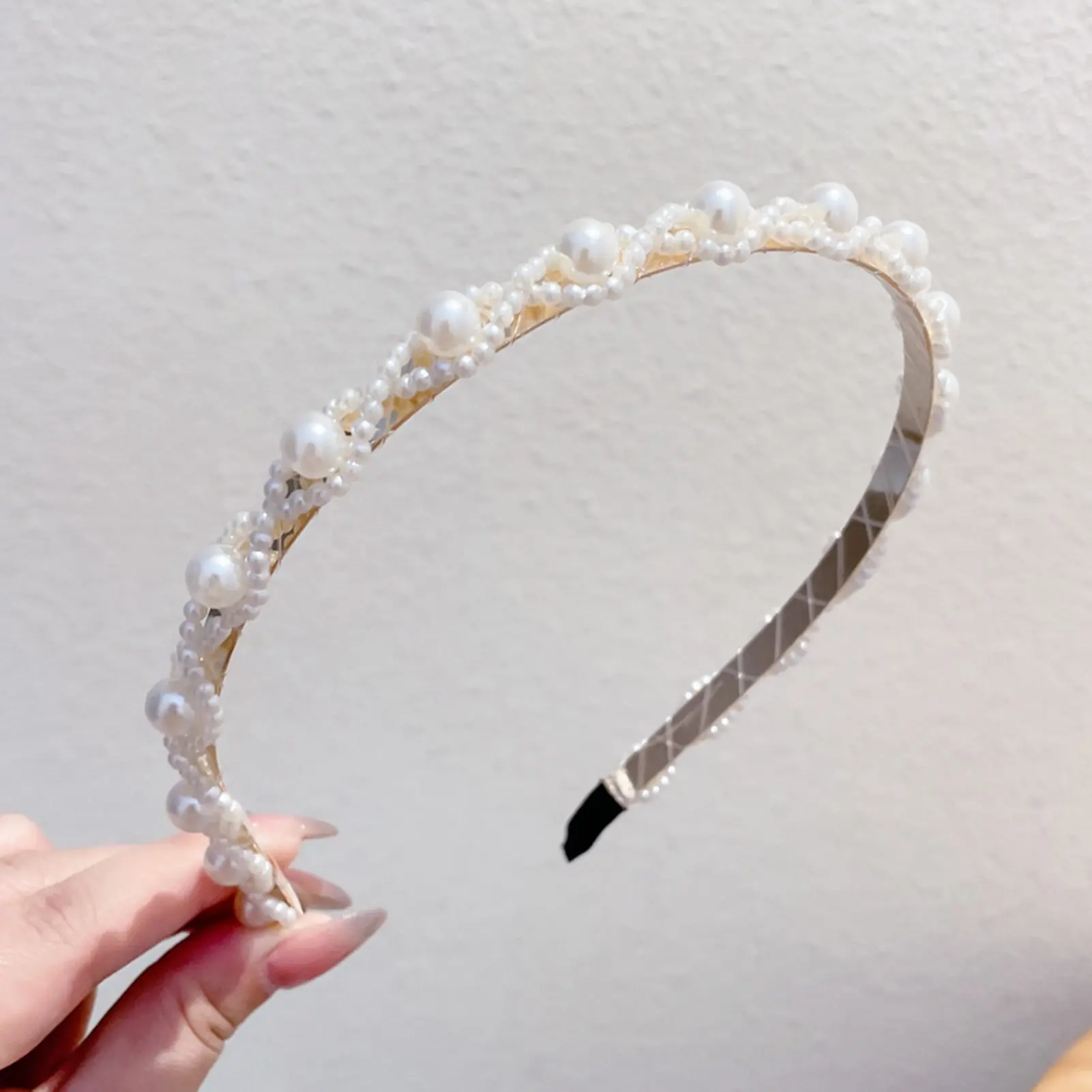 Fashion Pearl Headband For Women French Style Misaligned Pearl Headband Girls Exquisite Trendy Jewelry Hair Accessories 1pc