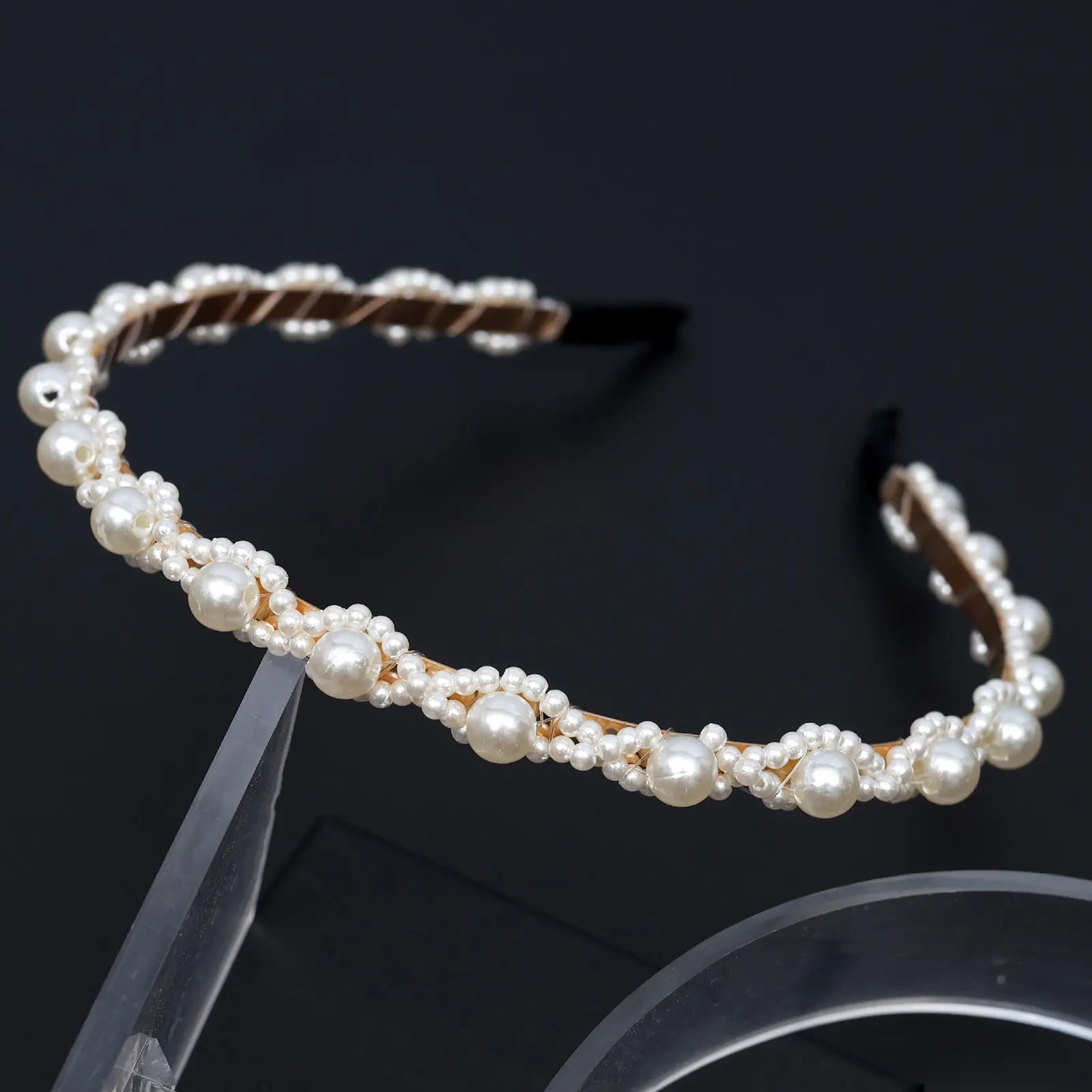 Fashion Pearl Headband For Women French Style Misaligned Pearl Headband Girls Exquisite Trendy Jewelry Hair Accessories 1pc