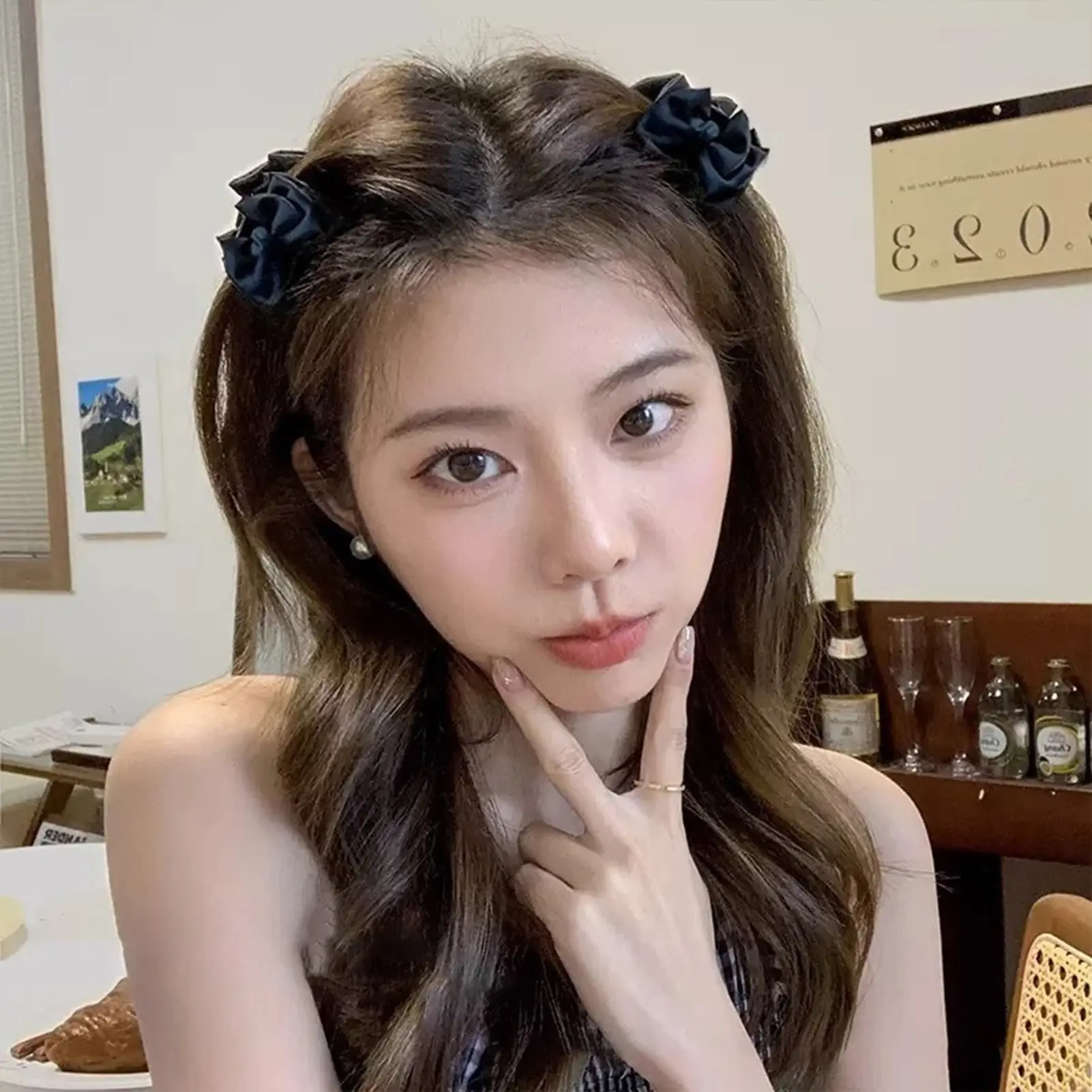 1pc Bowknot Hair Claw For Women 3.5cm Mini Satin Bow Hair Clip Sweety Korean Style Shark Gripper Girls Trendy Hair Accessories