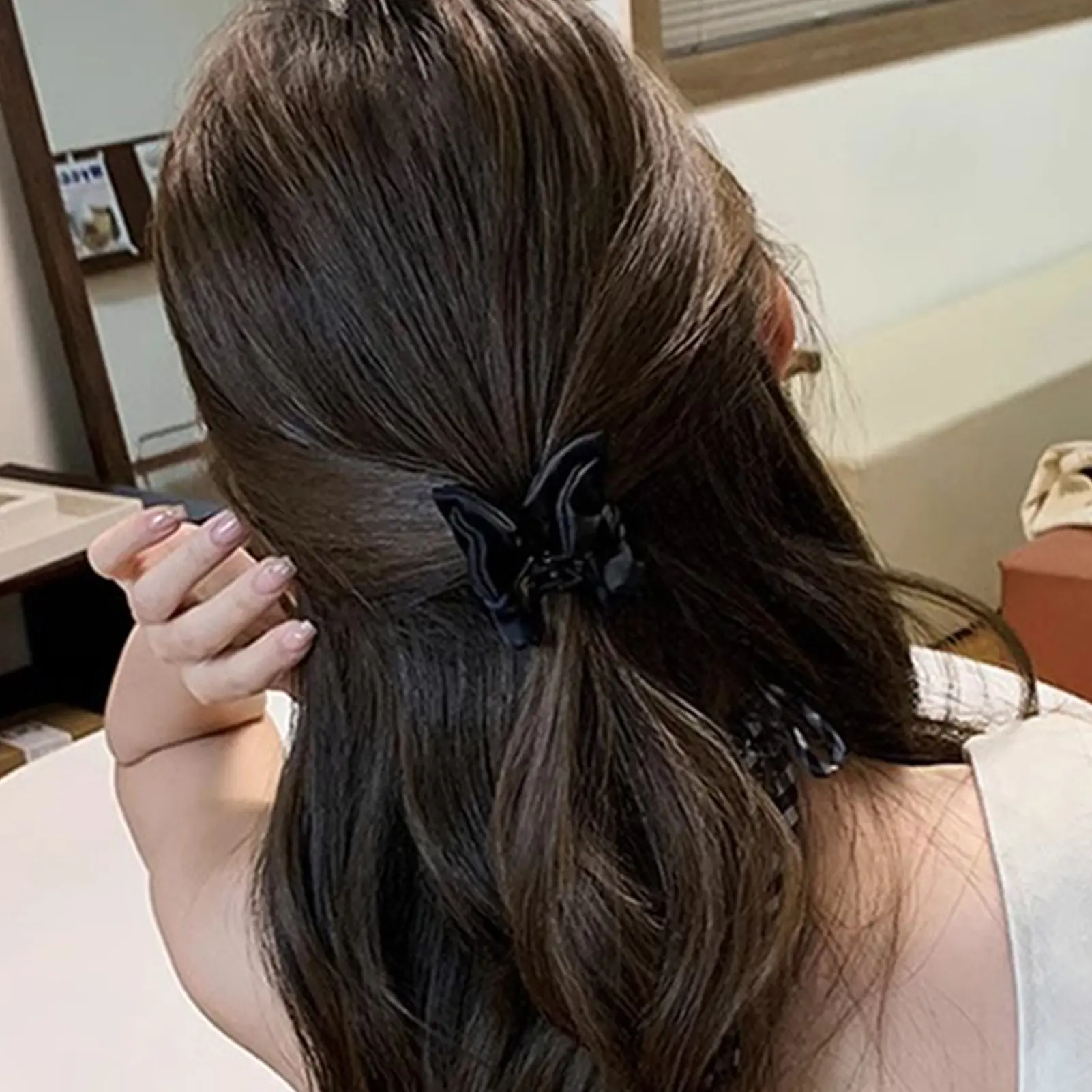1pc Bowknot Hair Claw For Women 3.5cm Mini Satin Bow Hair Clip Sweety Korean Style Shark Gripper Girls Trendy Hair Accessories