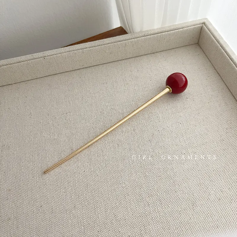15cm Creative Ball Shape Hairpin For Women Sweety Dopamine Color Hair Stick Daily Hair Accessories Exquisite Hair Pins Hairclips