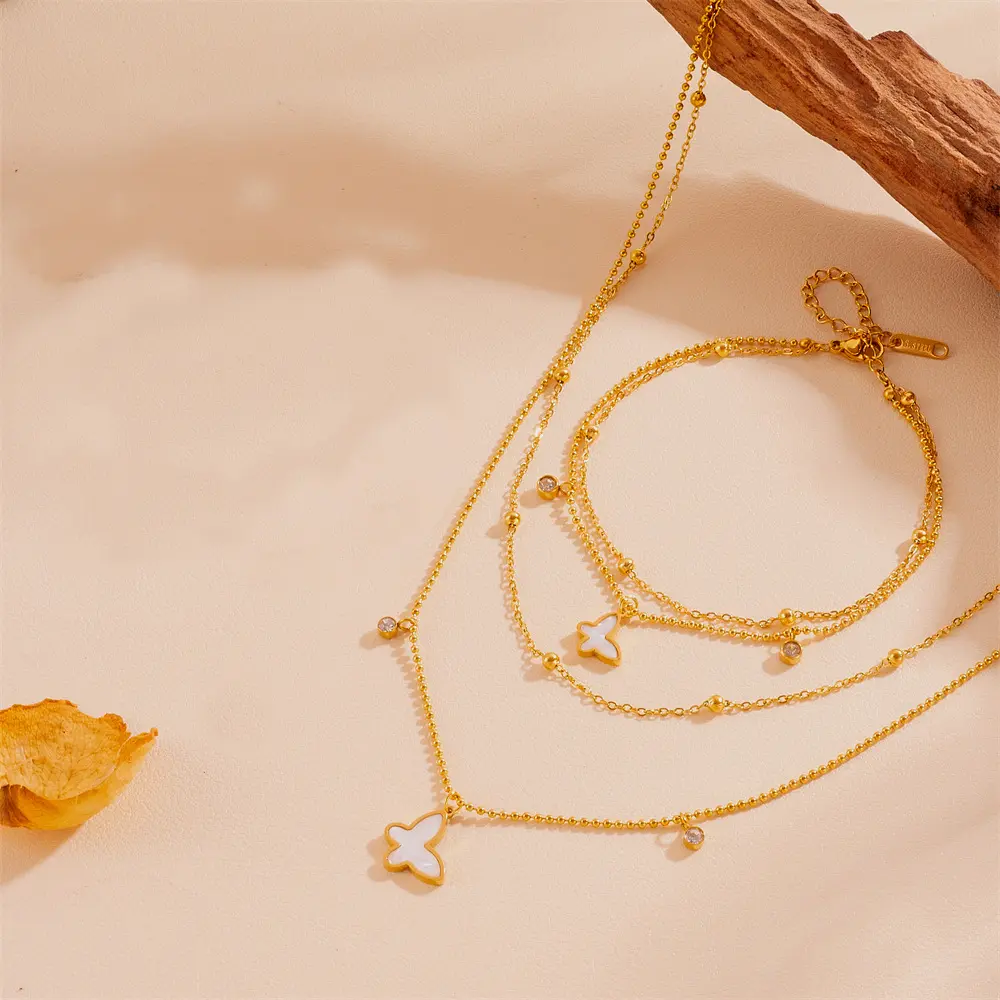 Sweety Butterfly Girls Bracelet Anklets Glitter Stainless Steel Body Chain Summer Sea Beach Hand Foot Decor Jewelry Accessories
