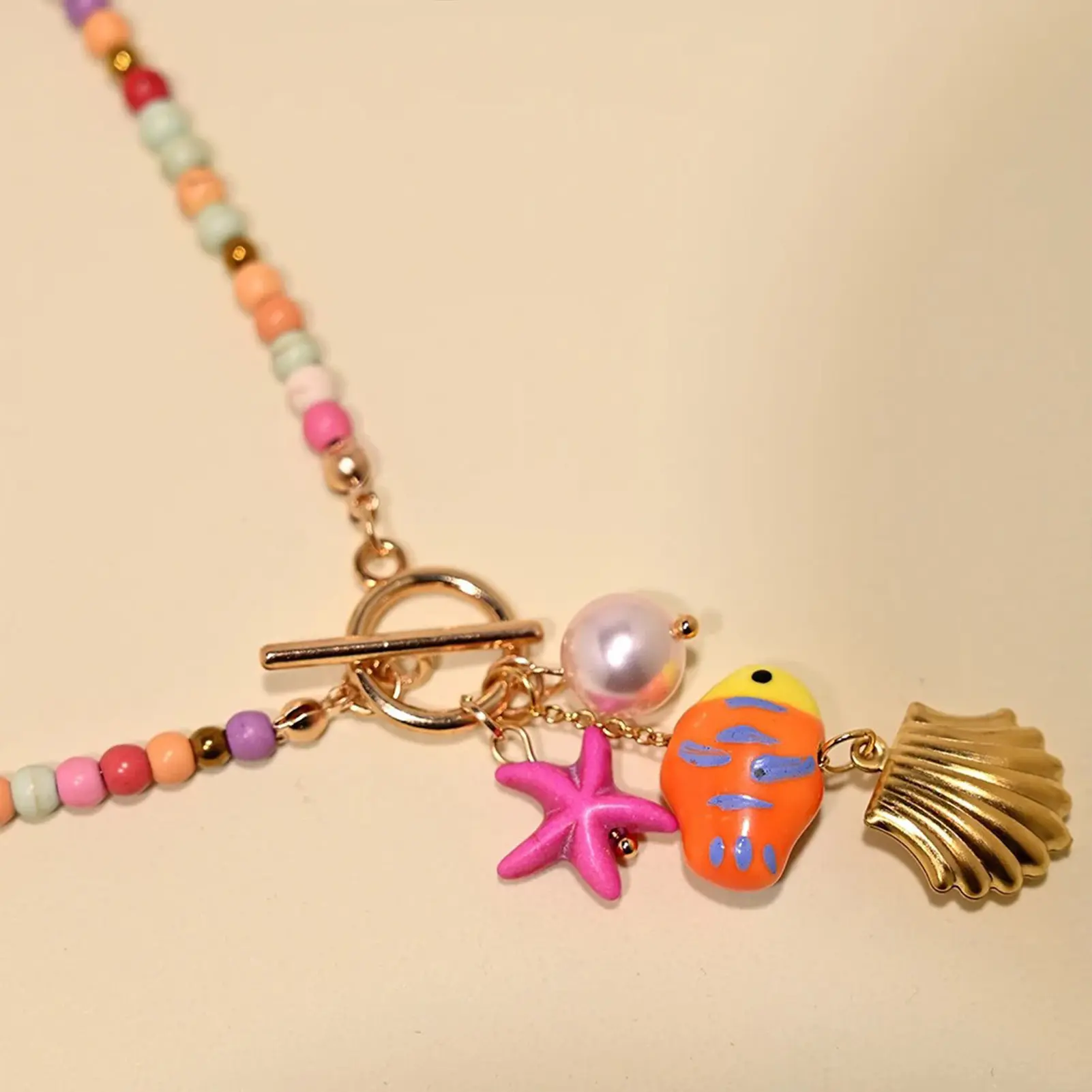 Bohemian Style Bead Necklace Ocean Element Shell Pearl Pendant Neck Chain For Women Summer Beach Trendy Jewelry Clavicle Chain