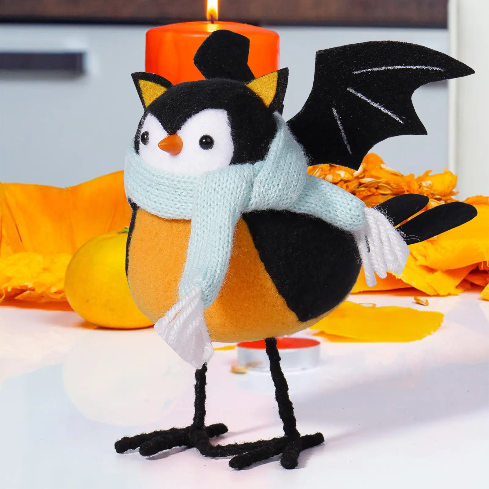 Handmade Halloween Bird Ornament Cute Fabric Bat Ghost Bird Decoration For Cabinet Dining Table Window 2025 Party Decor Props