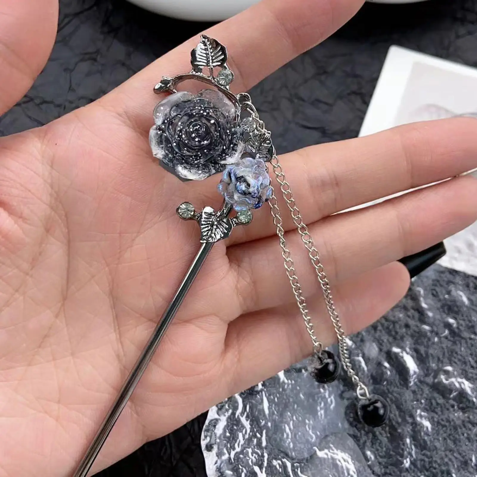 Vintage Chinese Style Hair Stick Elegant Ink Wash Camellia Hairpin For Women Girls Spring Atmosphere Hair Accessory Girls Gifts