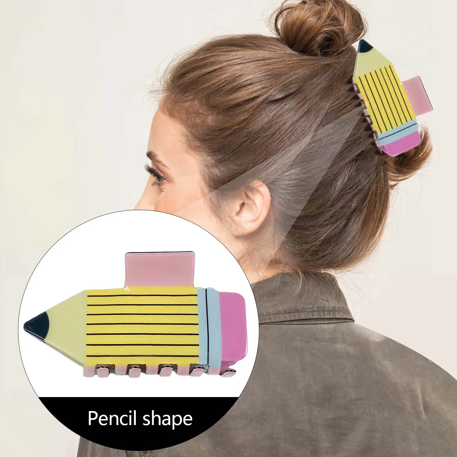 Creative Women's Shark Clip Cartoon Cute Pencil Shaped Ponytail Clip Home Travel Festival Party Lazy Style Hair Accessories 2025