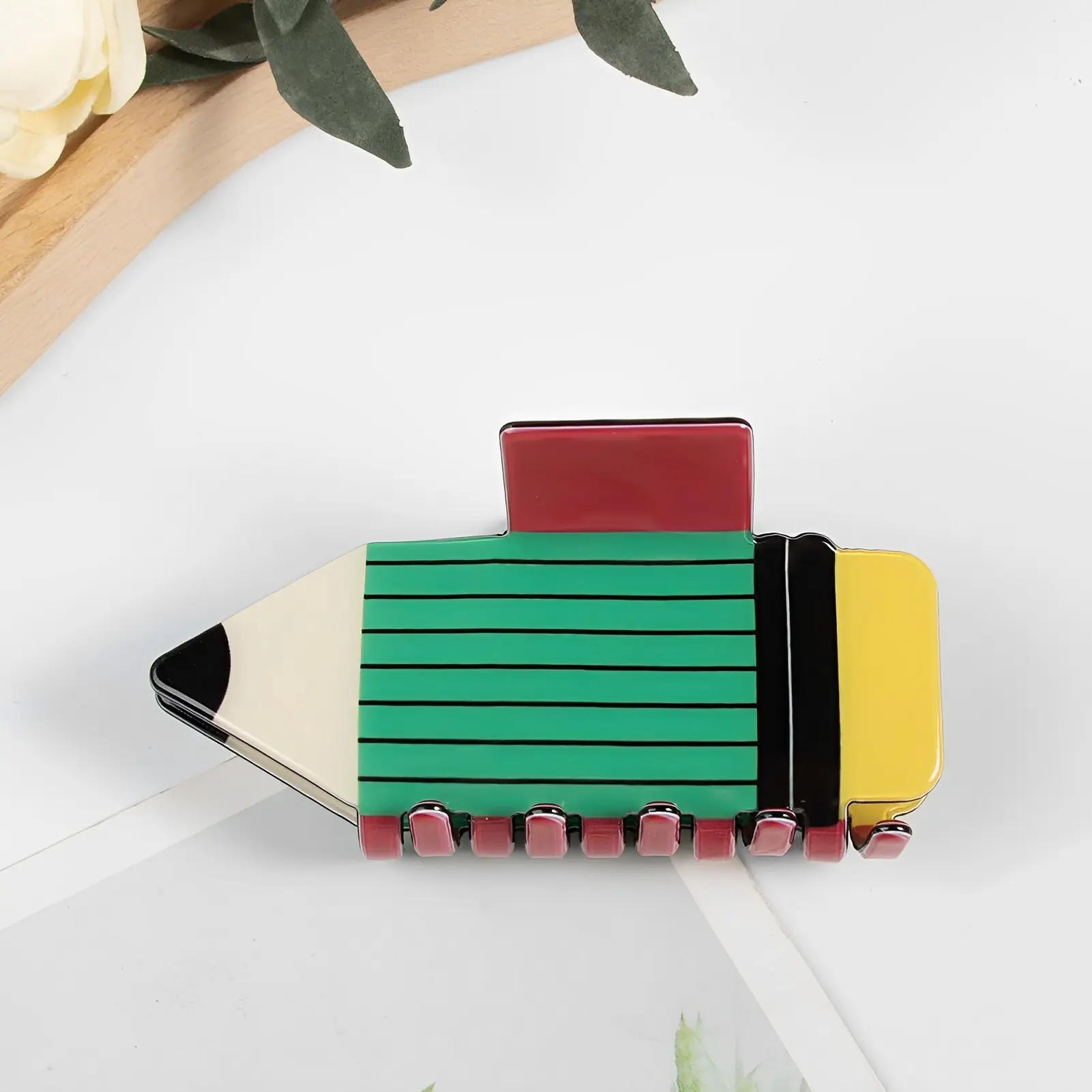 Creative Women's Shark Clip Cartoon Cute Pencil Shaped Ponytail Clip Home Travel Festival Party Lazy Style Hair Accessories 2025