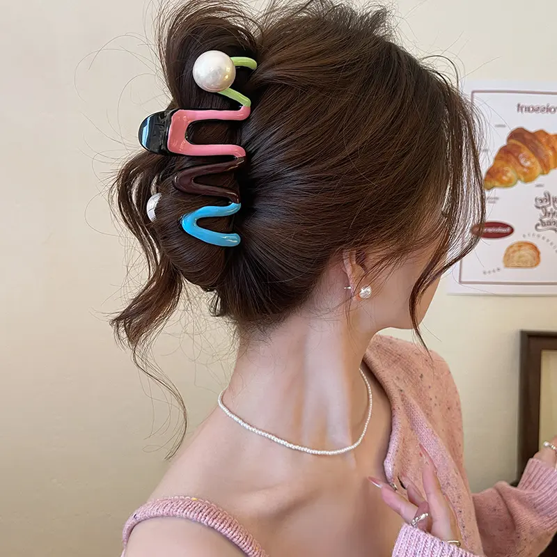 Large Gradient Hair Claws 10-13cm Maillard Colorful Shark Hair Clip For Women Girls Daily Dopamine Sweety Hair Accessories