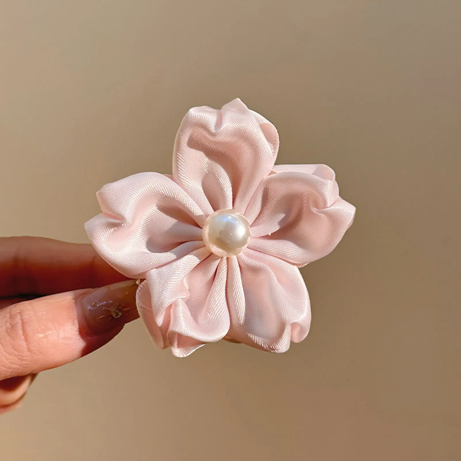 1/2/5/10pcs Flower Hair Clip Sweet Gauze Sakura Hairpin For Women Girls Gentle Pink Hair Clip Korean Style Hair Accessories 8cm