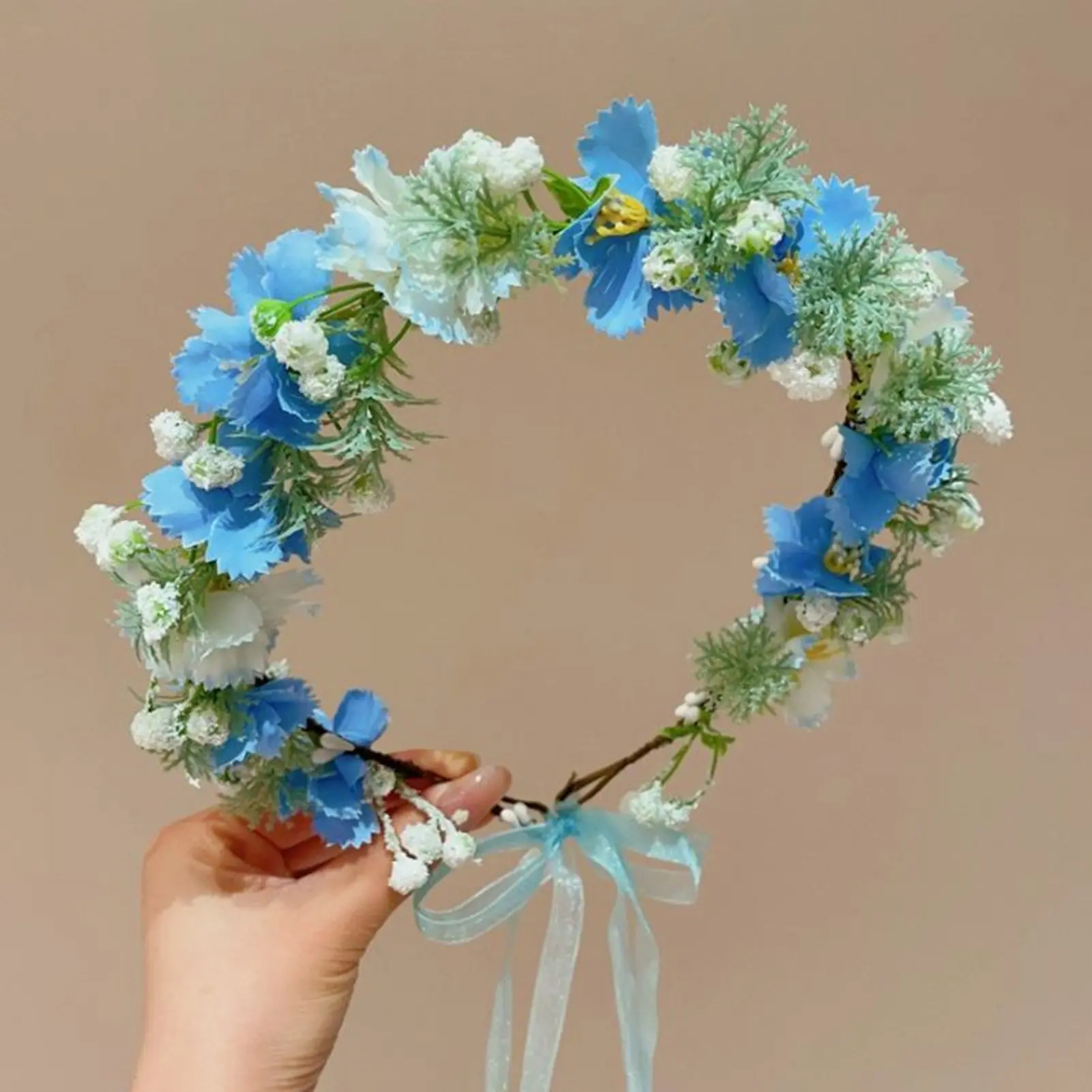 Bohemian Style Flower Crown For Women Summer Beach Travel Handmade Flower Headband Hawaii Forest Series Floral Hair Accessories