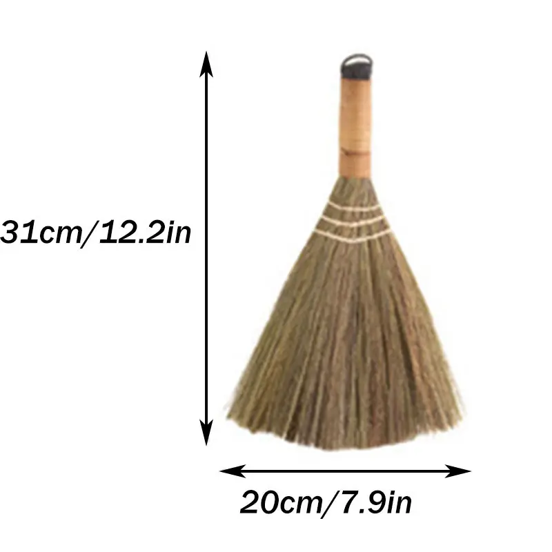 Japanese Handheld Broom Handmade Soft Bristled Short Handled Broom For Cabinets Desktop Windowsill Car Windows Cleaning 1pc