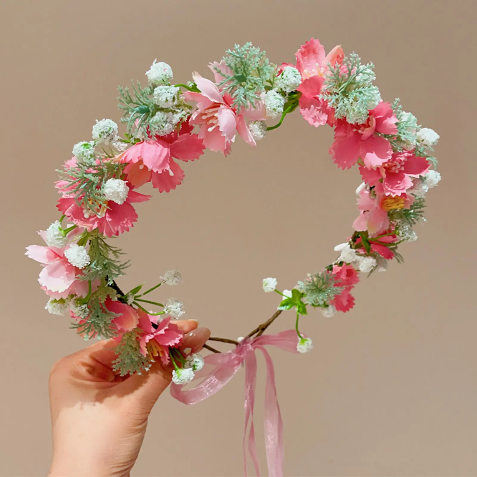 Bohemian Style Flower Crown For Women Summer Beach Travel Handmade Flower Headband Hawaii Forest Series Floral Hair Accessories