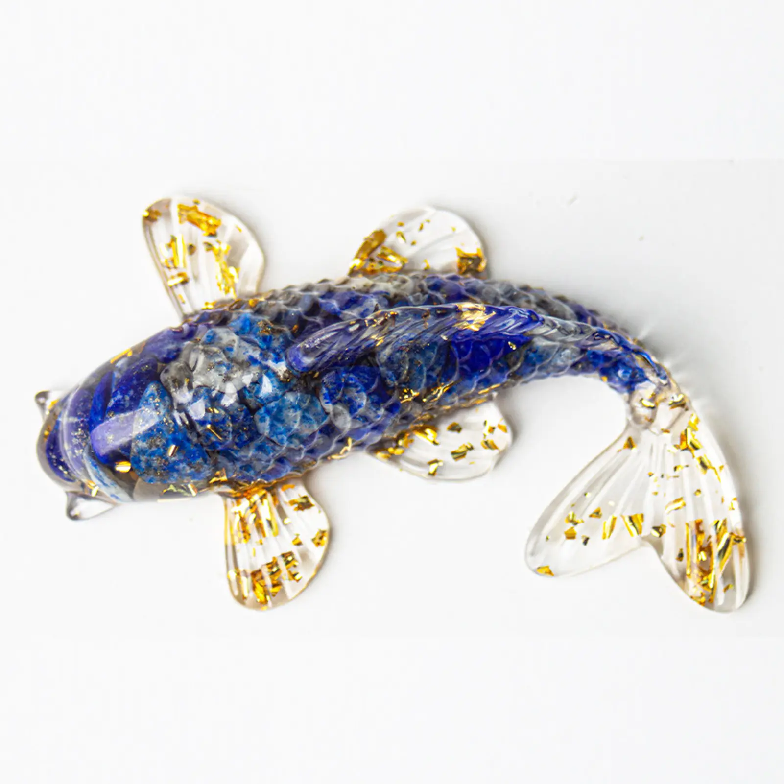 6cm Koi Ornaments Handmade Crystal Drip Glue Koi Decoration For Car Office Table Cabinet Tea Table Teapoy Creative Fish Ornament