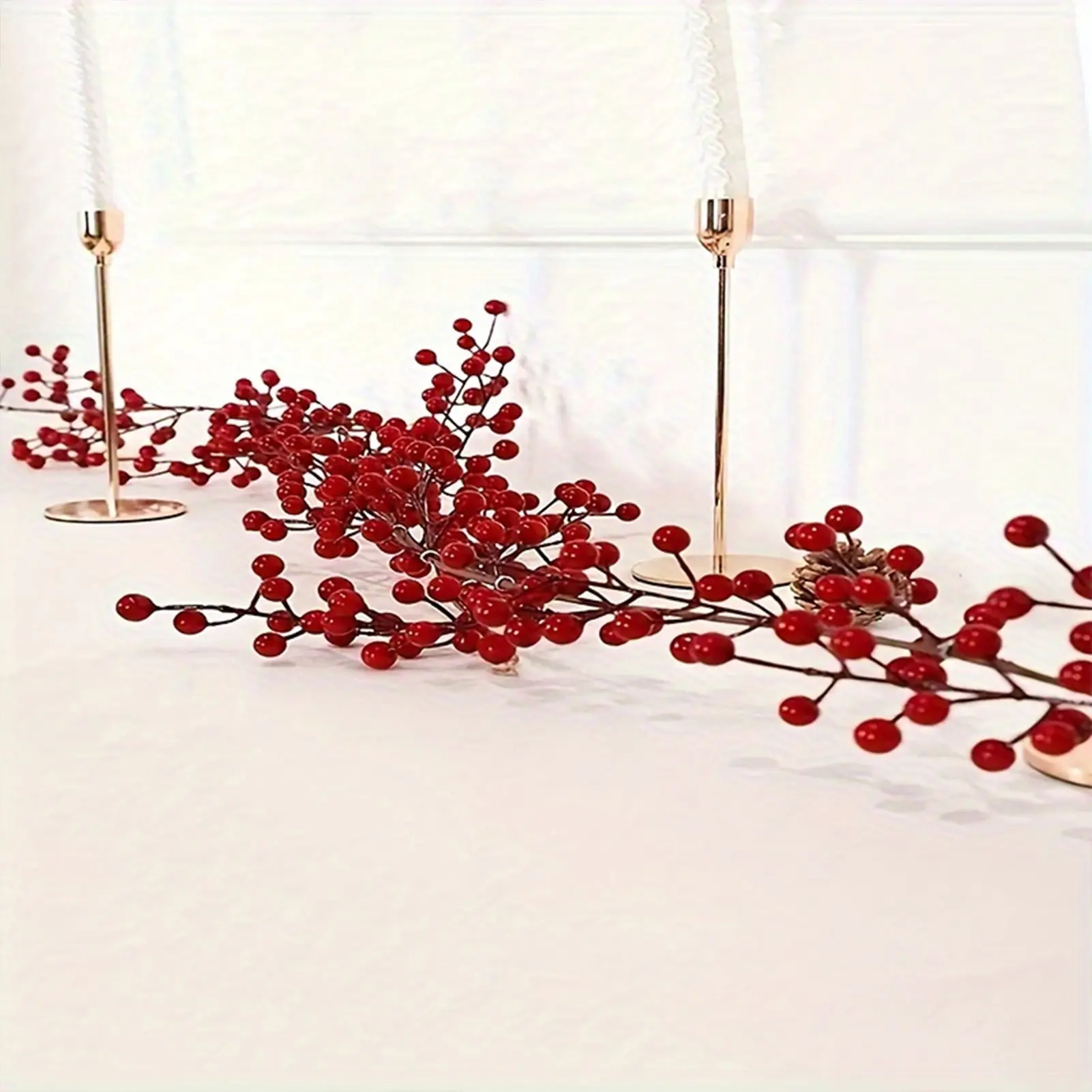 1.7m Red Berry Vine Artificial Simulated Plant Vine Garden Courtyard Door Fireplace Decor Vine Christmas Thanksgiving Decoration