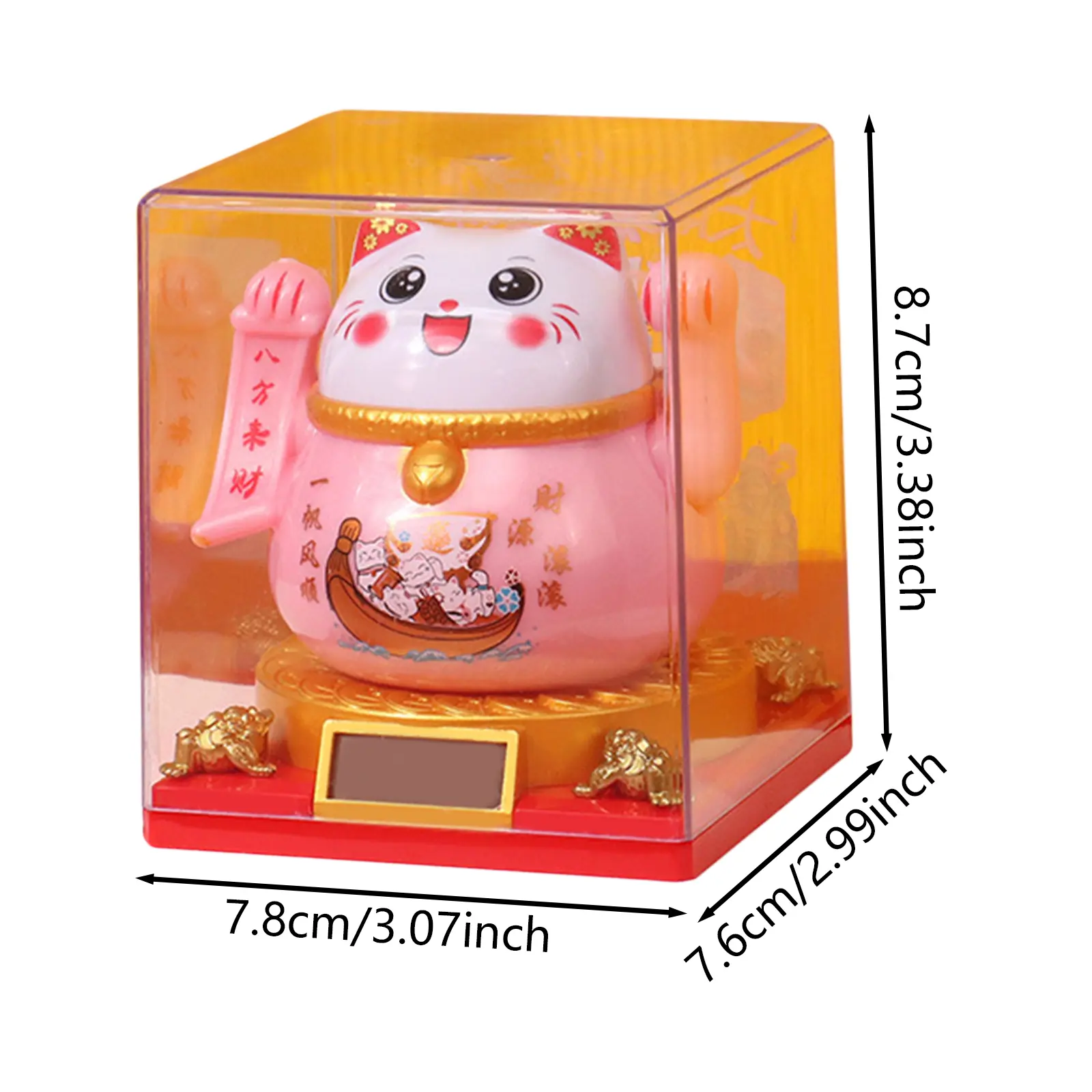 Solar Powered Cat Ornament Automatic Hand Waving Fortune Cat Ornament For Counter Car Living Room Home Decoration Ornaments 1pc